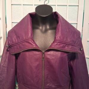 NEW! Danier Women's Rich Purple Leather Jacket 6342